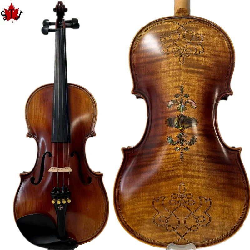 Strad style Song Maestro 4/4 инкрустация скрипки хорошая оболочка мягкий и элегантный звук