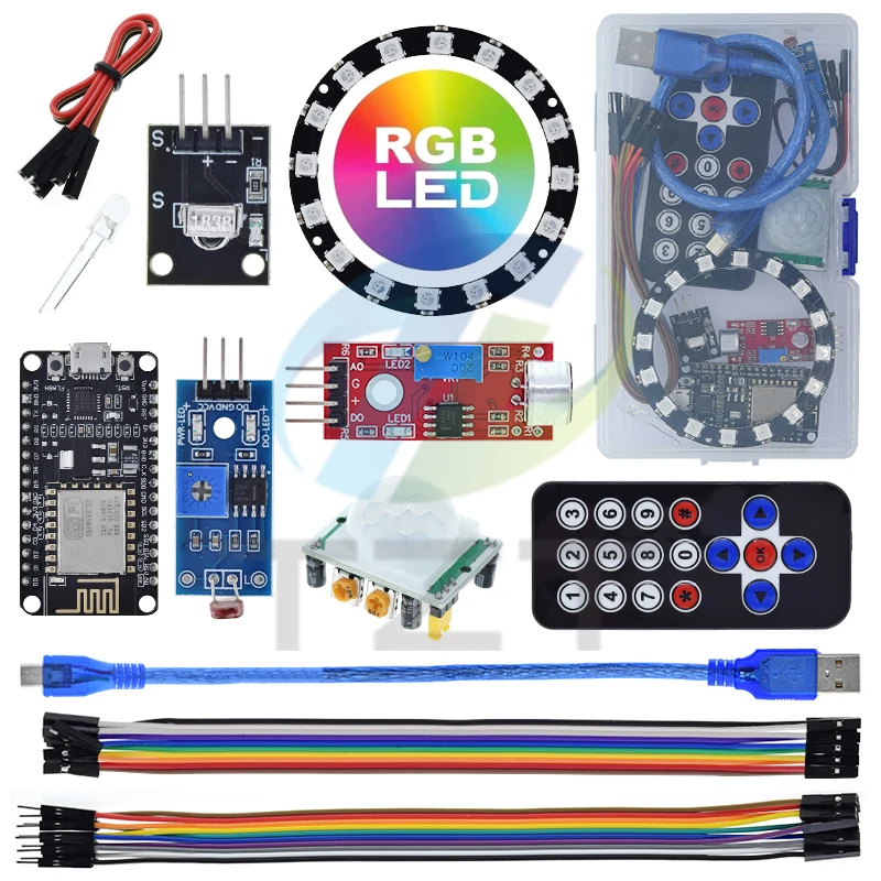 Стартовый комплект для комплекта Arduino ESP8266 светодиодная кольцевая лента RGB 24 бита