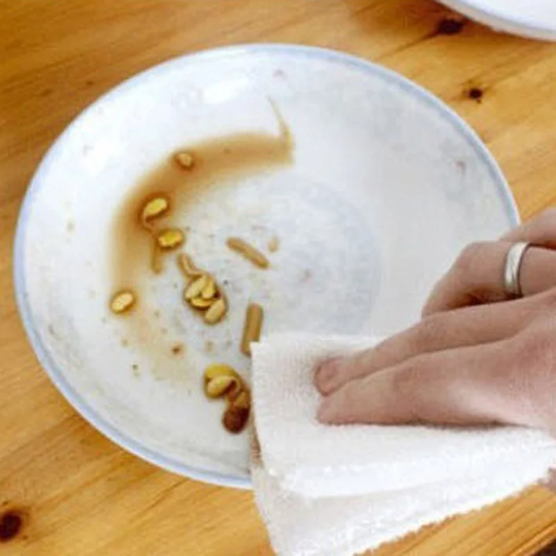 3 шт. 18см * 23см Высокоэффективное антижирное белое бамбуковое волокно Моющее полотенце Магия кухонного чистящего полотна для мытья посуды