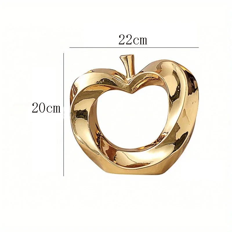 Золотая керамическая статуя яблока Decro