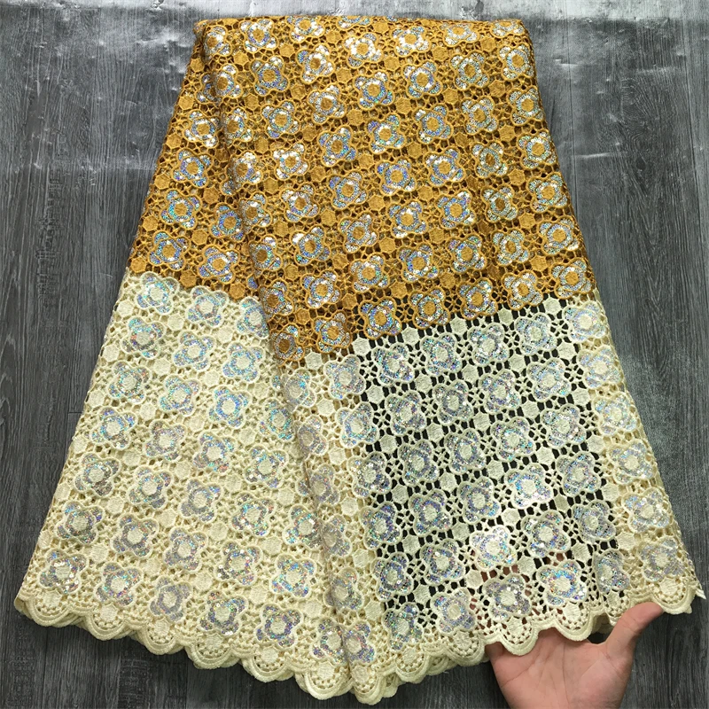 Кружево SJD Африканское водорастворимое кружево с блестками 2024 новинка женское