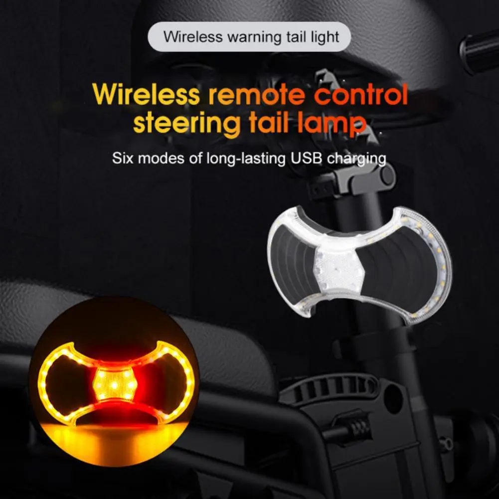 

Bike Smart Wireless Remote Turn Signal Lights Bicycle LED Taillight USB Rechargeable Rear Lamp Cycling Warning Light Equipment