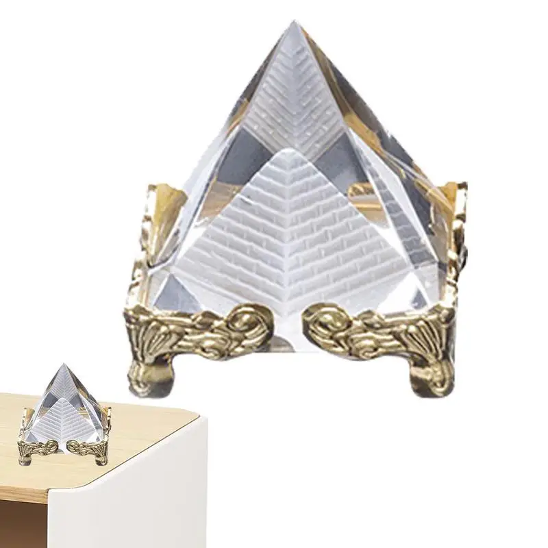 

Хрустальная пирамида K9 в виде пирамиды, резная пирамида из кварцевого стекла ААА, египетская кристаллическая пирамида, влажные салфетки для домашнего декора, YW