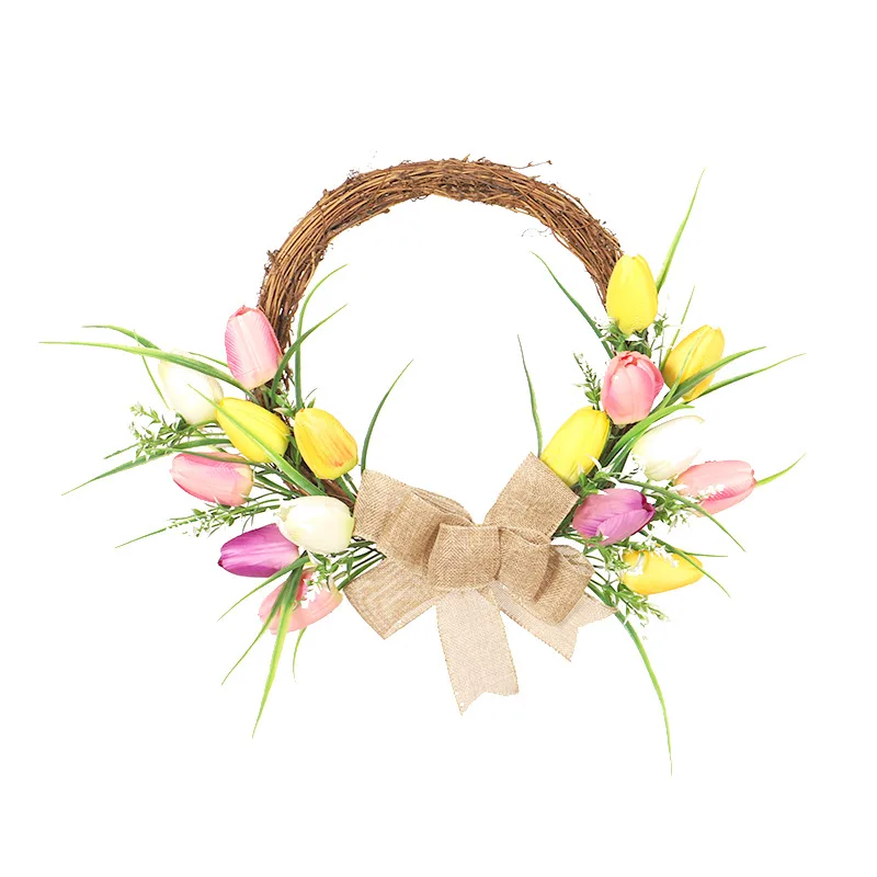 

Tulip Spring Wreath For Front Door Summer Wreath For Front Door Artificial Flowers Summer Wreath Farmhouse Decor