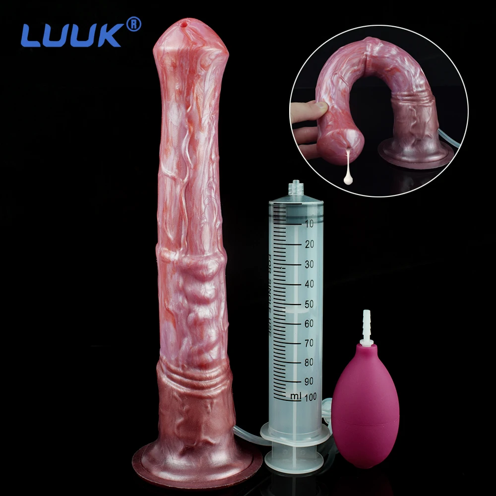 LUUK длинный лошадиный фаллоимитатор эякуляции Фэнтези пенис животный Сквиртинг