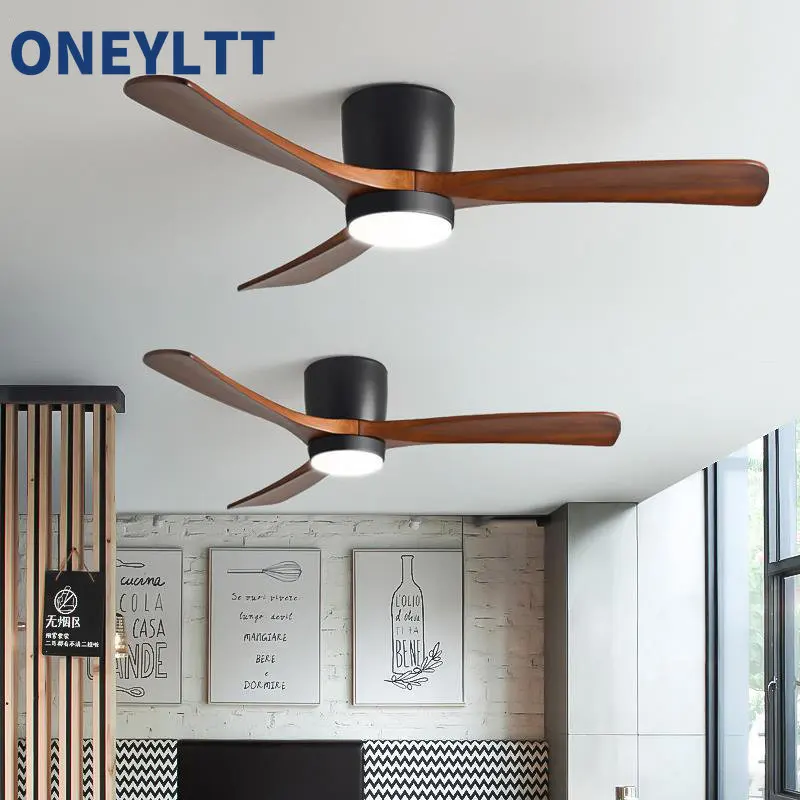 48 52 дюймовый современный деревянный потолочный вентилятор со светодиодной