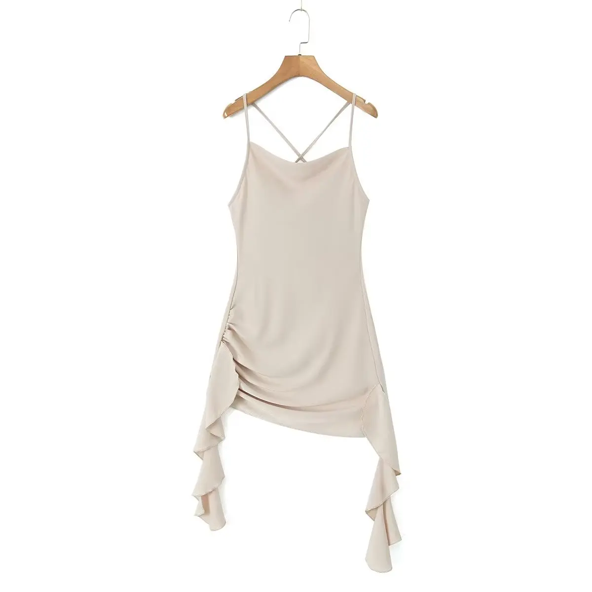 

Женское атласное мини-платье с открытой спиной, 2 цвета