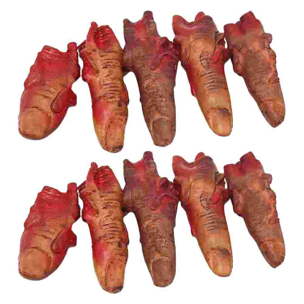 

10pcs Fake Fingers Realistic Severed Fingers Horror Prank Toys (Dark Red) Joke