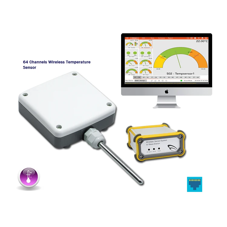 RF Wireless outside Temperature Sensor  monitoring iot application software