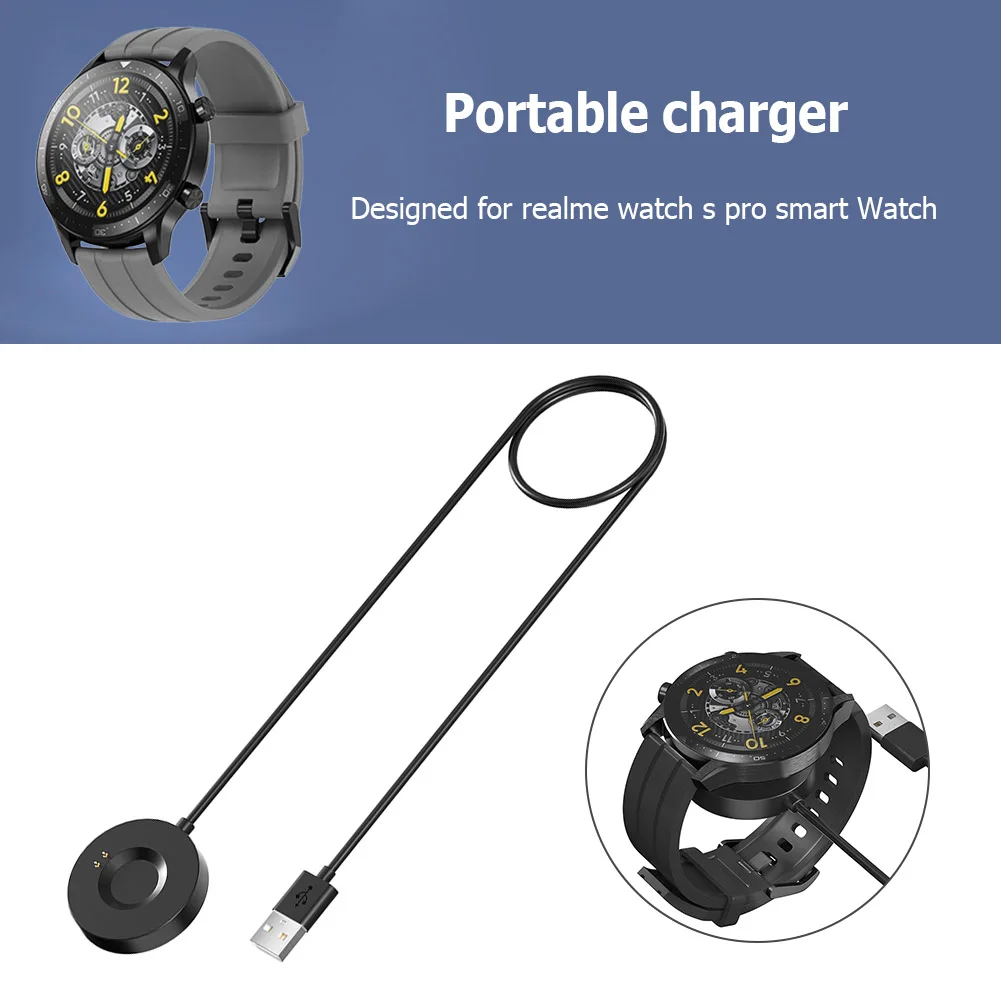

Mini Smart Watch Charger Portable Charging Dock Pad Magnetic Thimble Contacts 1 Meter for Realme Watch S Pro Simple Easy to Use