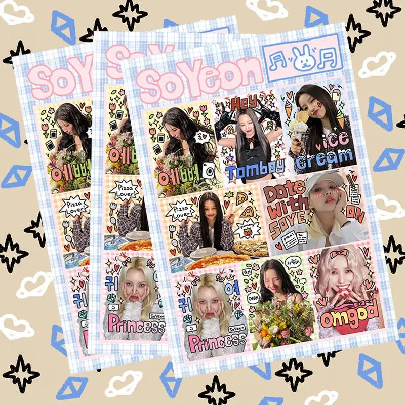 

3PCS/Set New (G)I-DLE Shuhua Soyeon Minnie Yuqi Miyeon Album Kpop Korean Girl Group Idol Stationery Sticker Kawaii Graffitt Toys