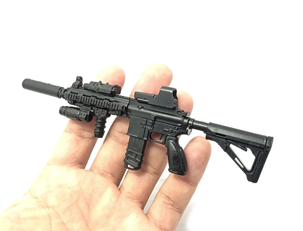 АВТОМАТИЧЕСКАЯ ВИНТОВКА HK416 в масштабе 1:6 модель пластикового черного пистолета