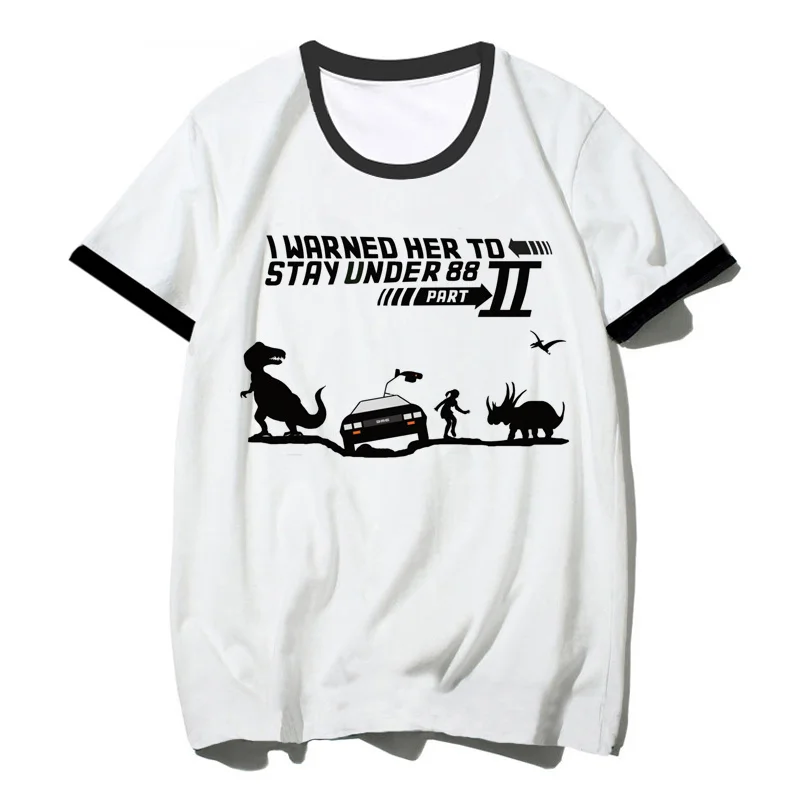 

back to the future top tees male white t shirt streetwear manga clothes vintage streetwear