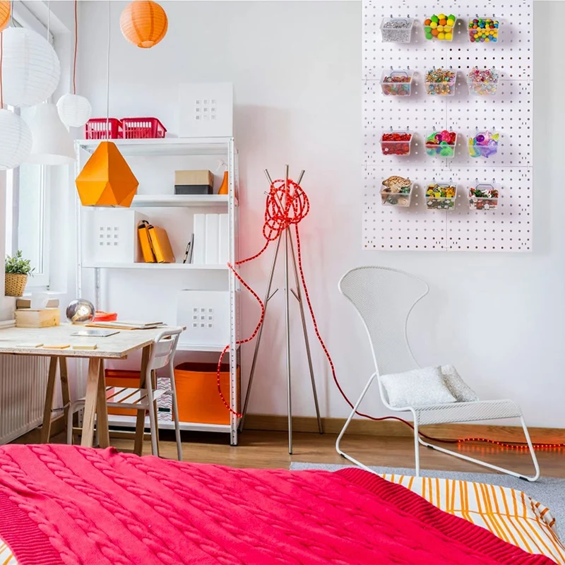 6 шт. в упаковке прозрачные корзины для пегборда крючки ящиков аксессуары DIY