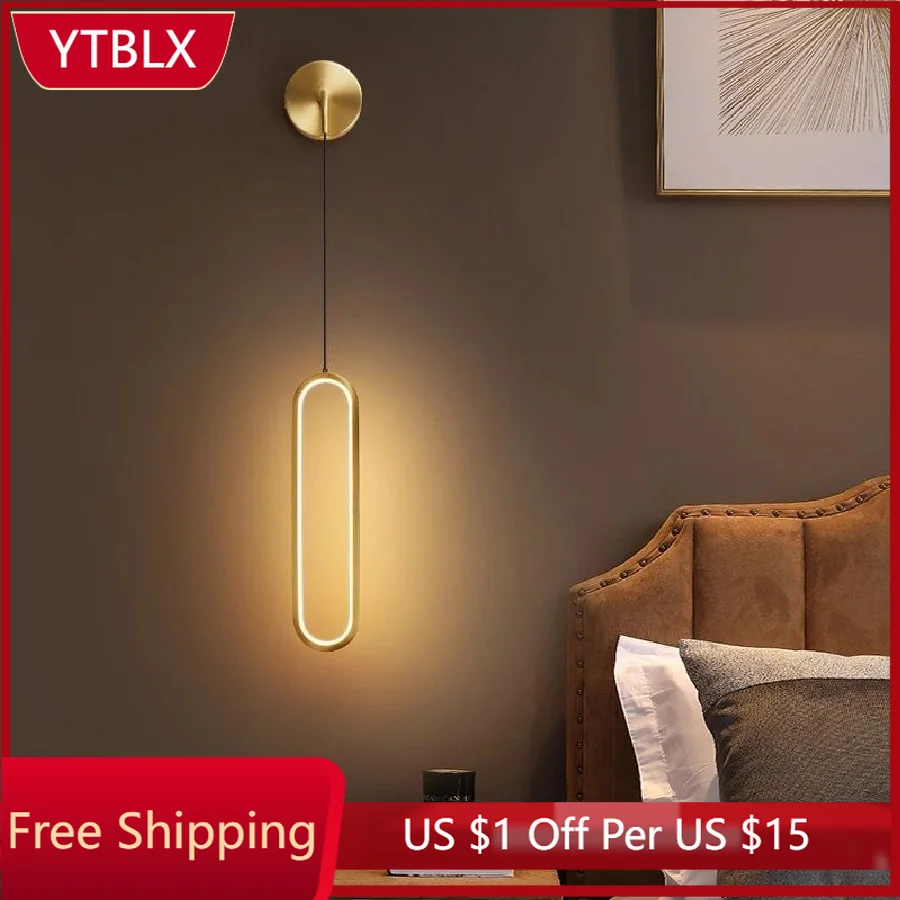 

Minimalist Bedroom Bedside Wall Lamp Modern Living Room Background Wall Lamp Nordic LED Lights Staircase Lighting Wall Sconce