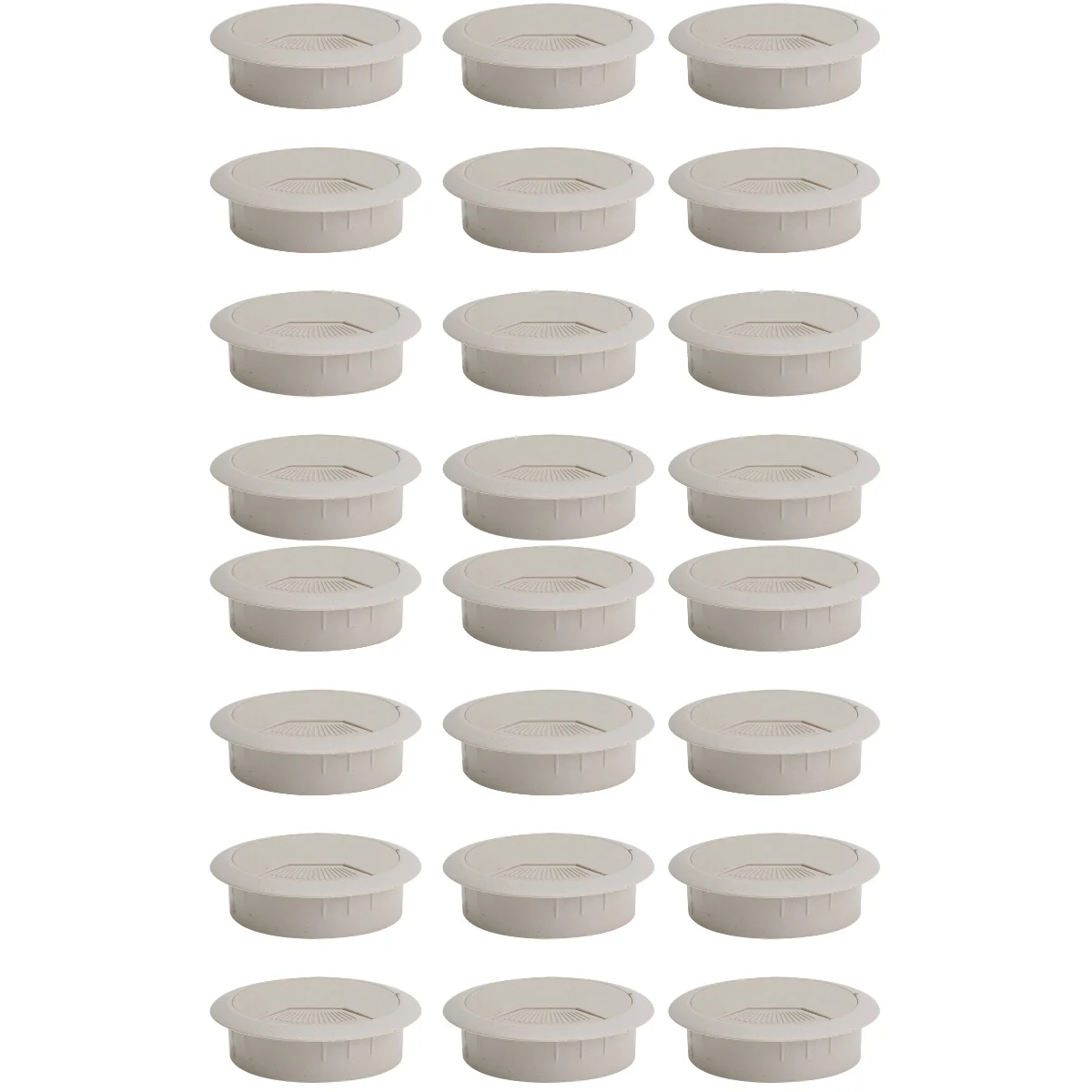 

20 pcs Office PC Computer Desk Grommet Cable Hole Cover 50mm Diameter (Grey white)