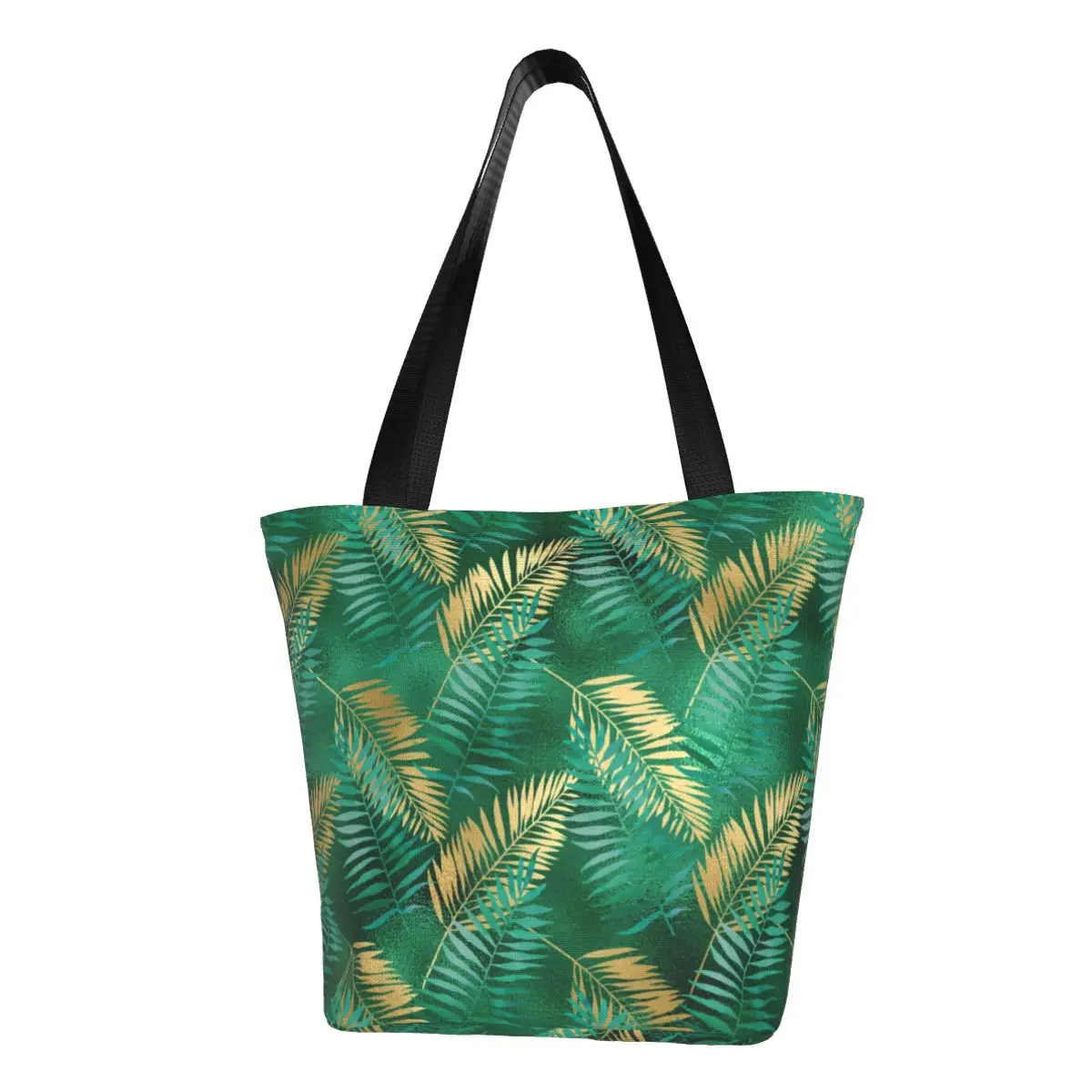 

Tropical Palm Shopper Bag Green Leaves Print Handbags Women Print Tote Bag Cute Cloth Streetwear Beach Bag