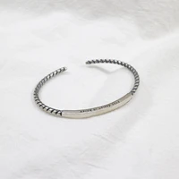 korean edition sterling silver simple vintage twisted rope square tube vintage silver bracelet bracelet bracelet
