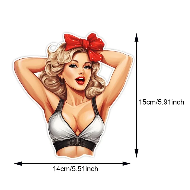 

Автомобильные наклейки Pin Up Girl, устойчивые к атмосферным воздействиям виниловые наклейки для окон, бампера, ноутбука, материал для рукоделия, наклейки на автомобиль, ПВХ KK