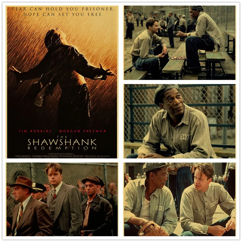 

Vintage Classical Movies Metal Tin Print Plates The Shawshank Redemption Tin Sign Posters Pub Bar Sign Man Cave Metal Plaques