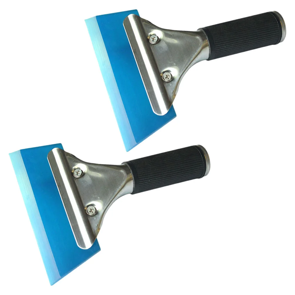 

2 Pcs Car Film Scraper Remover Stainless Steel Sticker Tool Metal Snow Rubber Sleeve Window cleaning