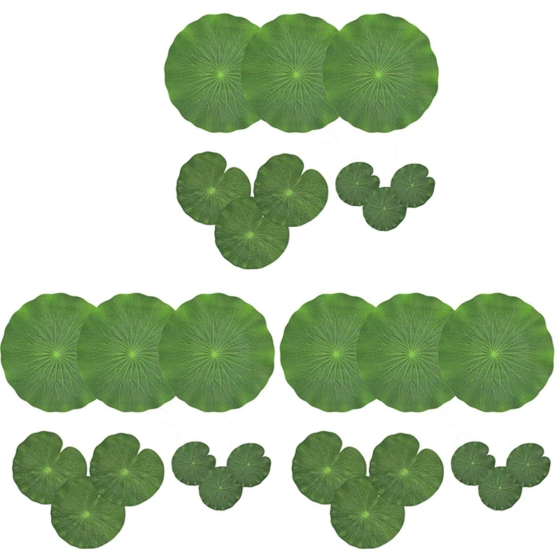 

Pack Of 27 Artificial Floating Foam Lotus Leaves Water Lily Pads Ornaments Green Perfect For Patio Koi Fish
