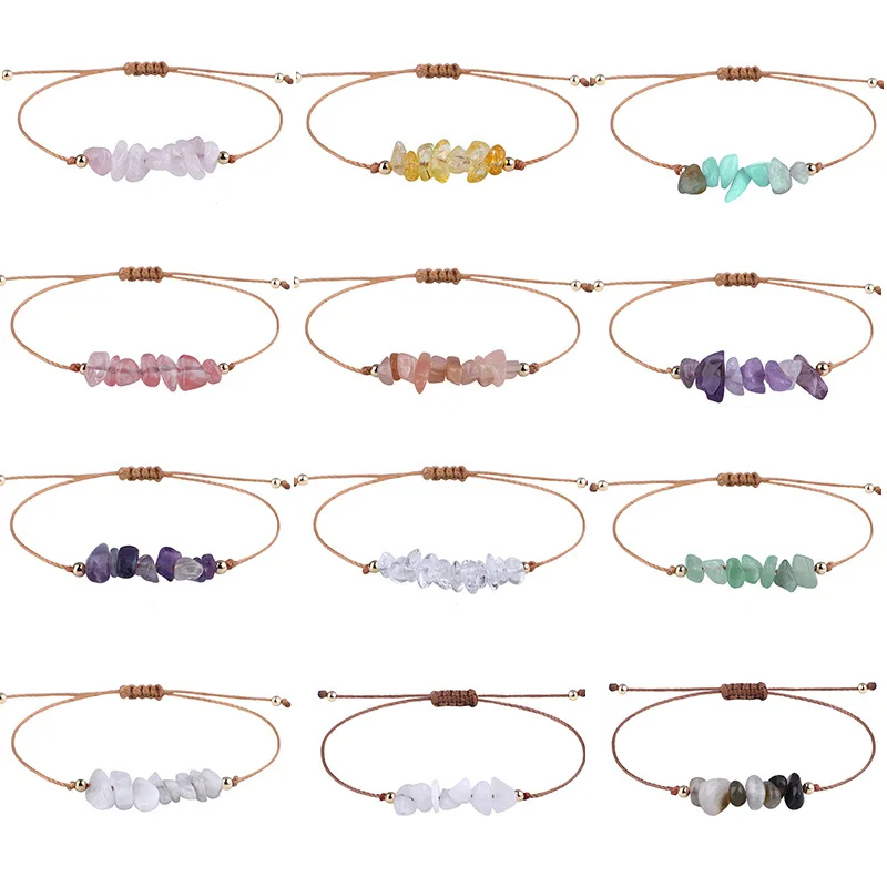 

2023 Europe And The United States Hot Irregular Natural Stone Bracelet Braided Wax Bohemian Style Bracelet Wholesale Hot Sale