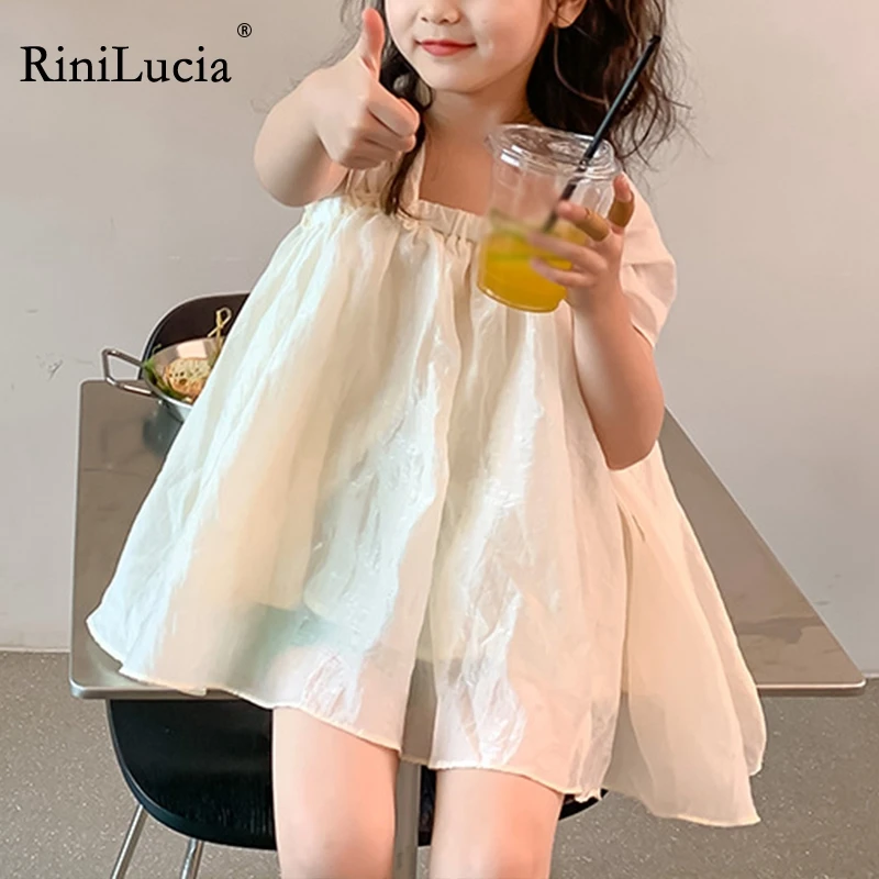 

RiniLucia Baby Girls Dresses Summer Dresses Kids Short Sleeve Cute O-neck A-line Dress Summer Princess Dresses for Girls
