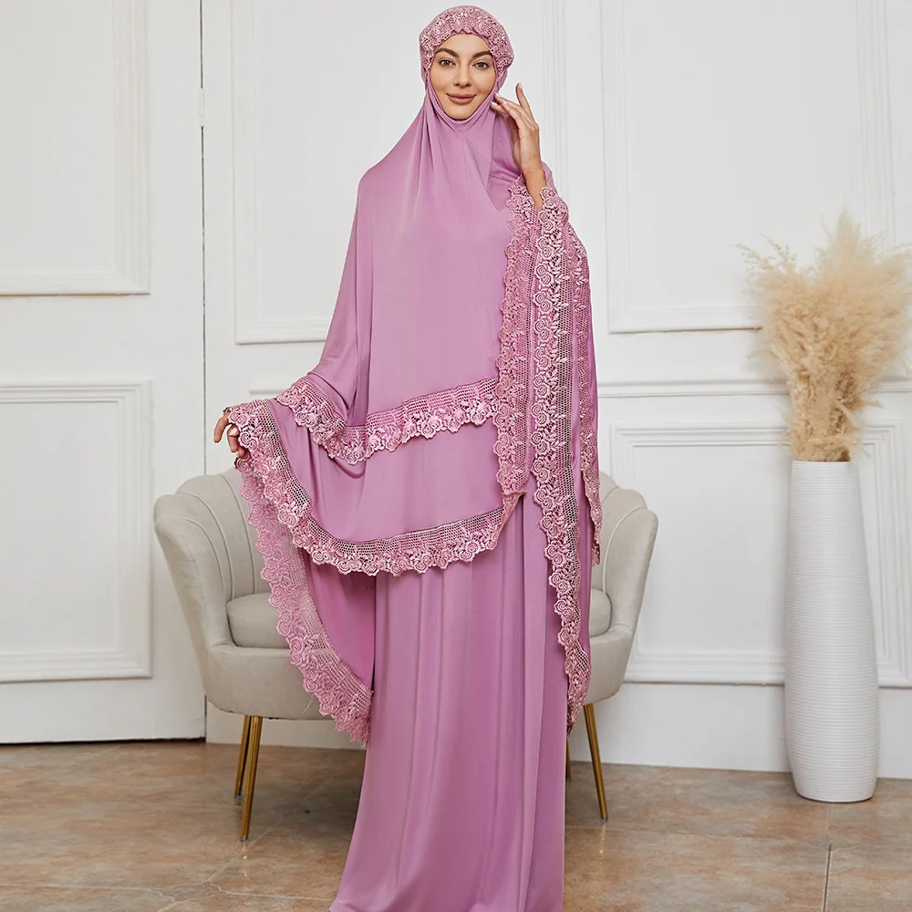 Женское платье, комплект из 2 предметов, шарф, арабский тюрбан, абайя, мусульманская женская Фата, хиджаб, химар, ИД, Мубарак