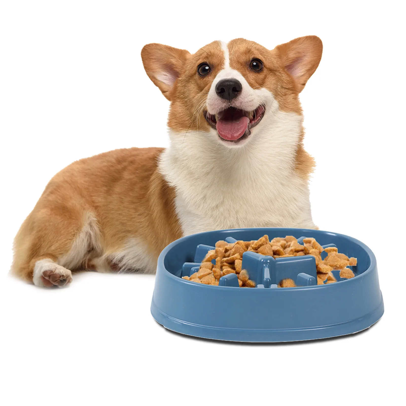 

New Pet Dog Bowl Slow Feeder PP Material Anti Choking Puppy Cat Eating Dish Bowl Anti-Gulping Food Plate Dog Slow Feeders