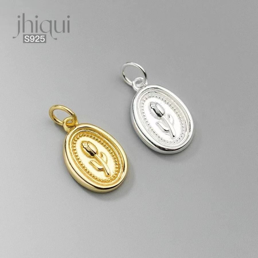 

1pc S925 Solid Silver Tulip Charm Pendant DIY Jewelry Accessories 925 Sterling Silver Fine Jewelry Finding