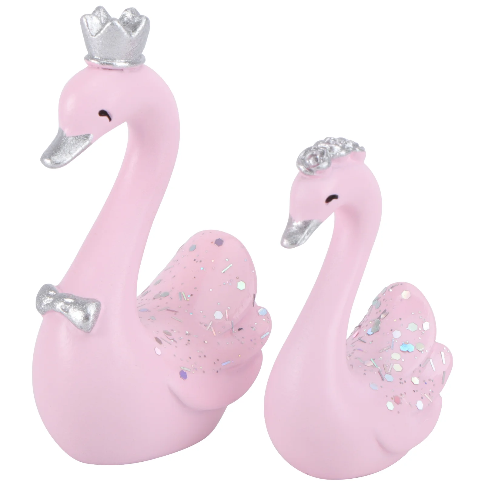 

2 Pcs Swan Birthday Decorations Home Accessories Swan Couple Decorations Toys Swan Ornaments Girl Resin Swan Adornment