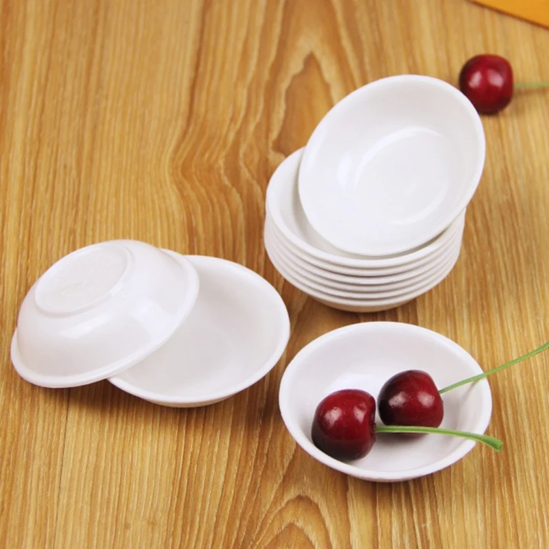 

1pc Sauce Dish Food Dipping Bowl Plastic Break-resistant Seasoning Dish Saucer Appetizer Plates Restaurant Home Supplies White