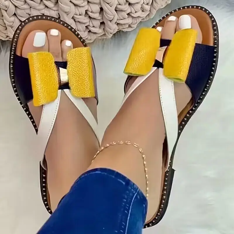 Women Summer Slippers Cute Butterfly-Knot Casual Sandals Lady Slides Flats Plus Size Women Shoes for Women 2023 Chaussure Femme