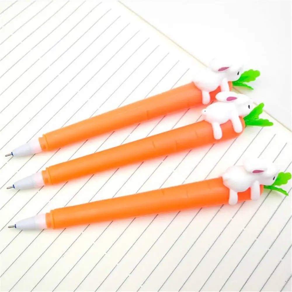 

Милая нейтральная черная ручка канцелярские принадлежности творческий знак ручка гелевые ручки морковь кролик мультфильм