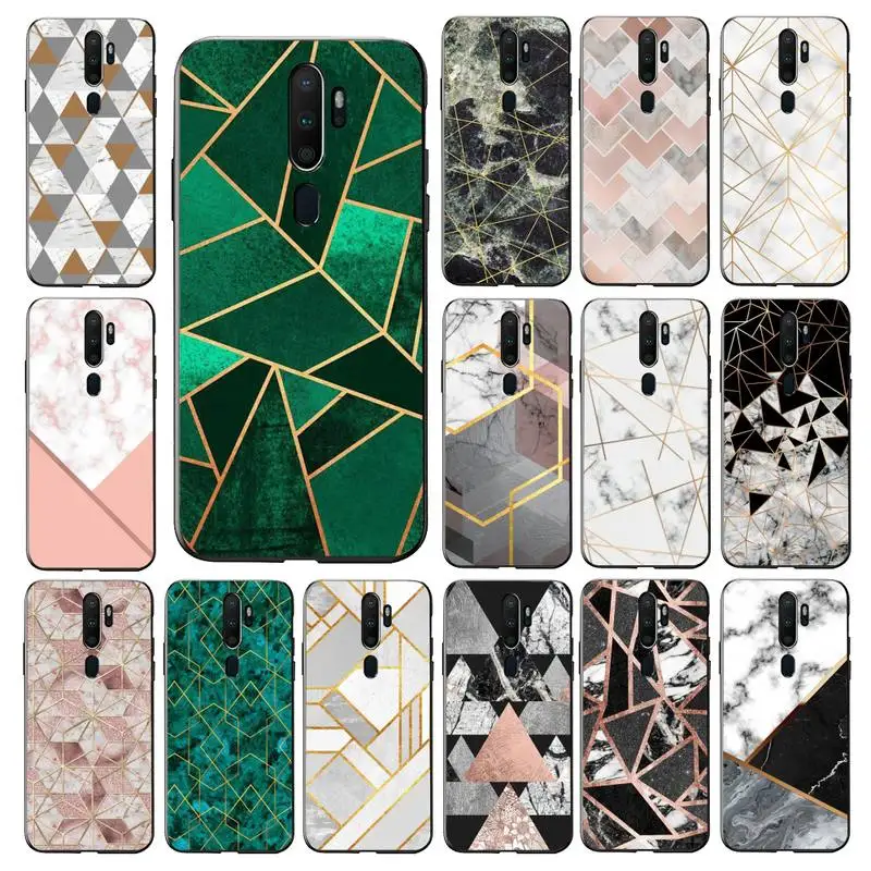 

MaiYaCa Marble Geometric Art Phone Case for Vivo Y91C Y11 17 19 17 67 81 Oppo A9 2020 Realme c3