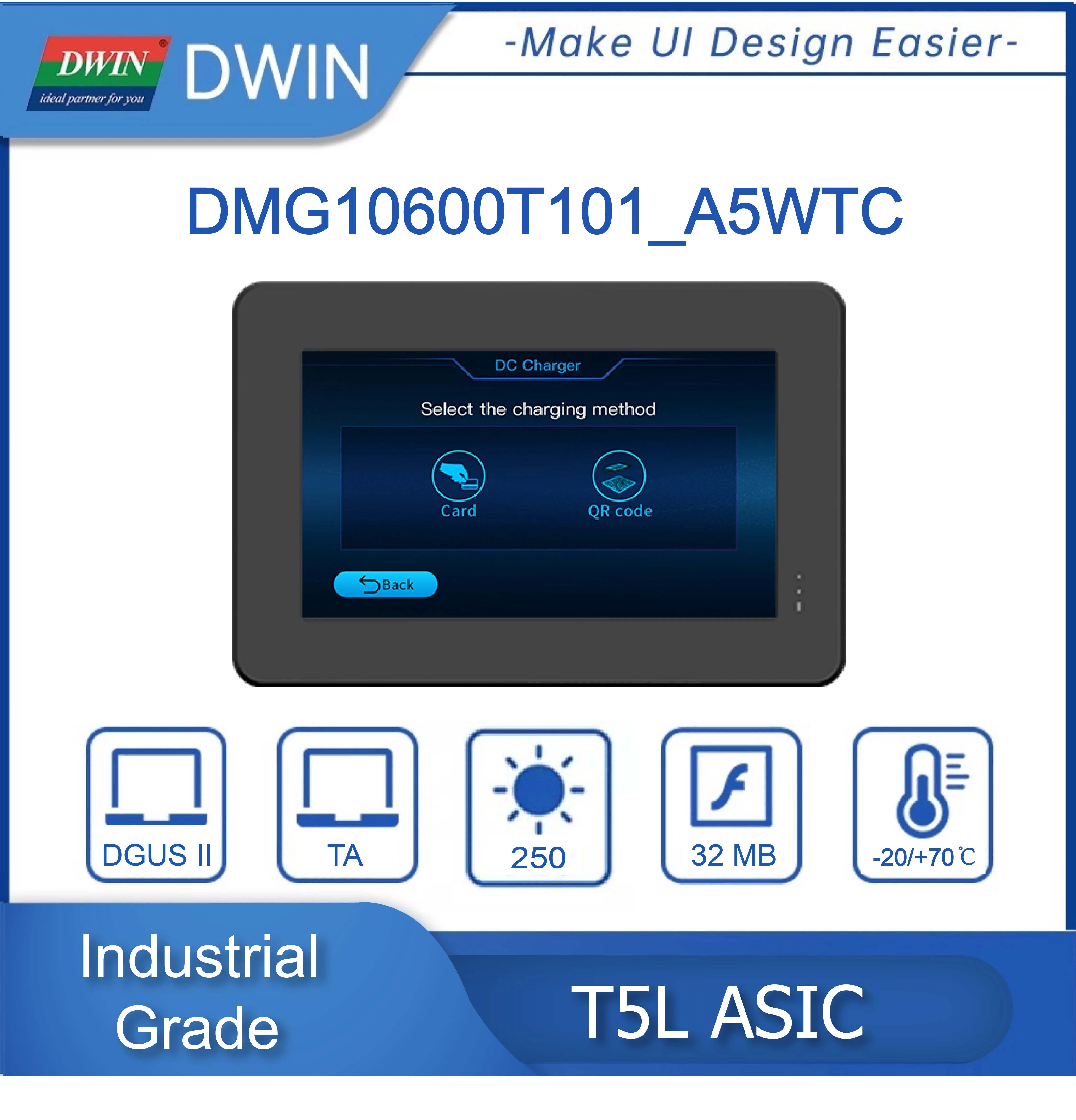 

DWIN 10.1 Inch, 1024*600 Pixels Resolution, 16.7M Colors, IPS-TFT-LCD, Wide Viewing Angle DMG10600T101_A5W