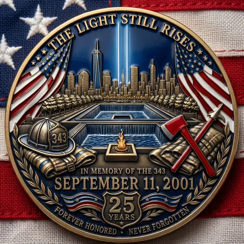 Фото Памятная монета 9/11: Не забывайте о 343 пожарных из FDNY, погибших в ВТС. Патриотический коллекционный сувенир к 11 сентября. №2