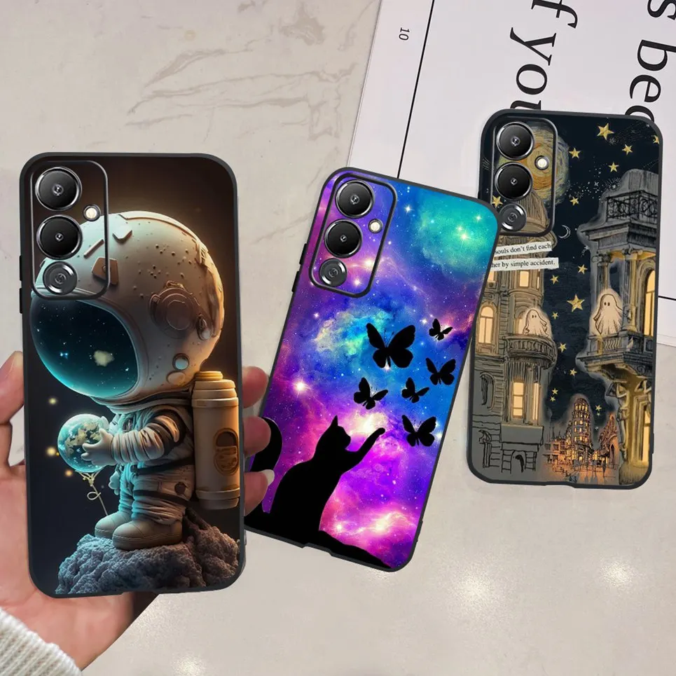 Мягкий черный силиконовый бампер для Tecno Pova 4 / Pro Чехол Back Cover Skull Dragon Cool Style