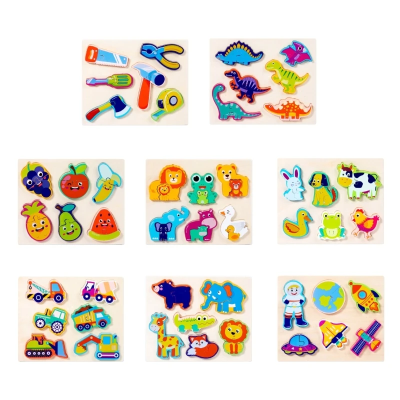 

HUYU Wooden 3D Animal Puzzle Education Toy Children Color Shape Matching Learning Toy