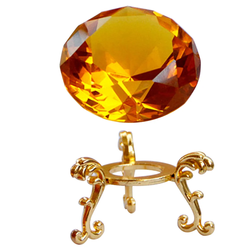 

Crystal Diamondpaperweight Stand Wedding Display Table Suncatcherbase Decor Holdernail Centerpieces Metal Ornament