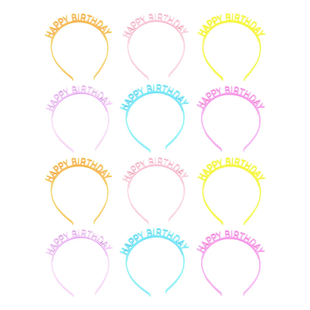 

Birthday Party Hair Headband Tiara Girls Happy Crowns Headbands Hoops Decorations Boppers Head Decorative Accessories Headpiece