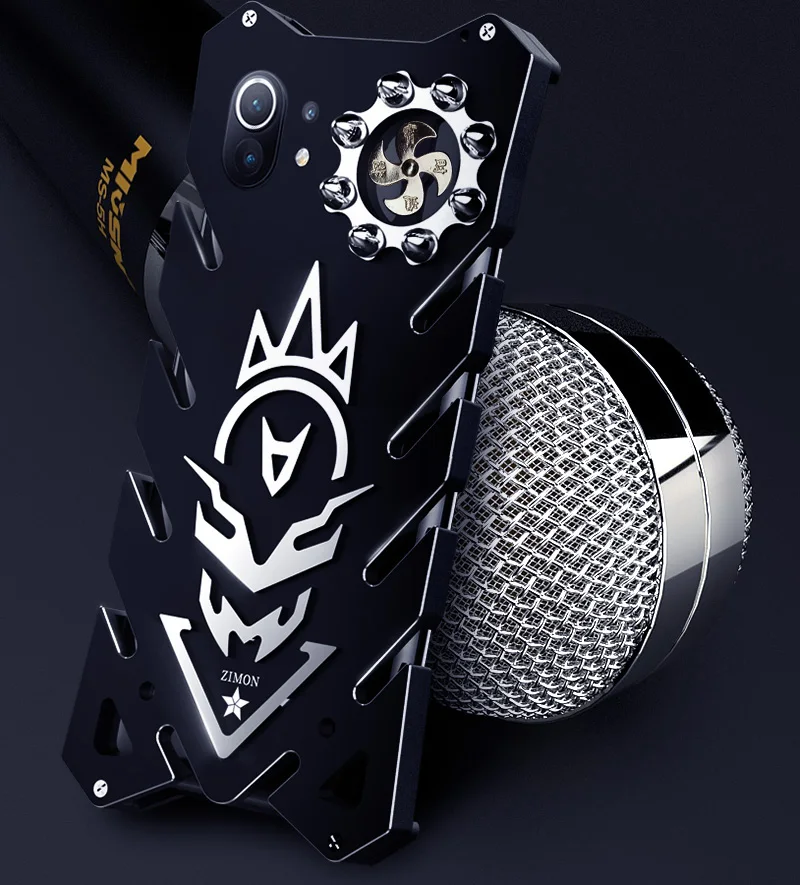 Luxury New Zimon Thor Heavy Duty Armo Aluminum Metal Bumper Case For Xiaomi Mi 11 Mi11 Shockproof Armor Metal Back Cover Cases