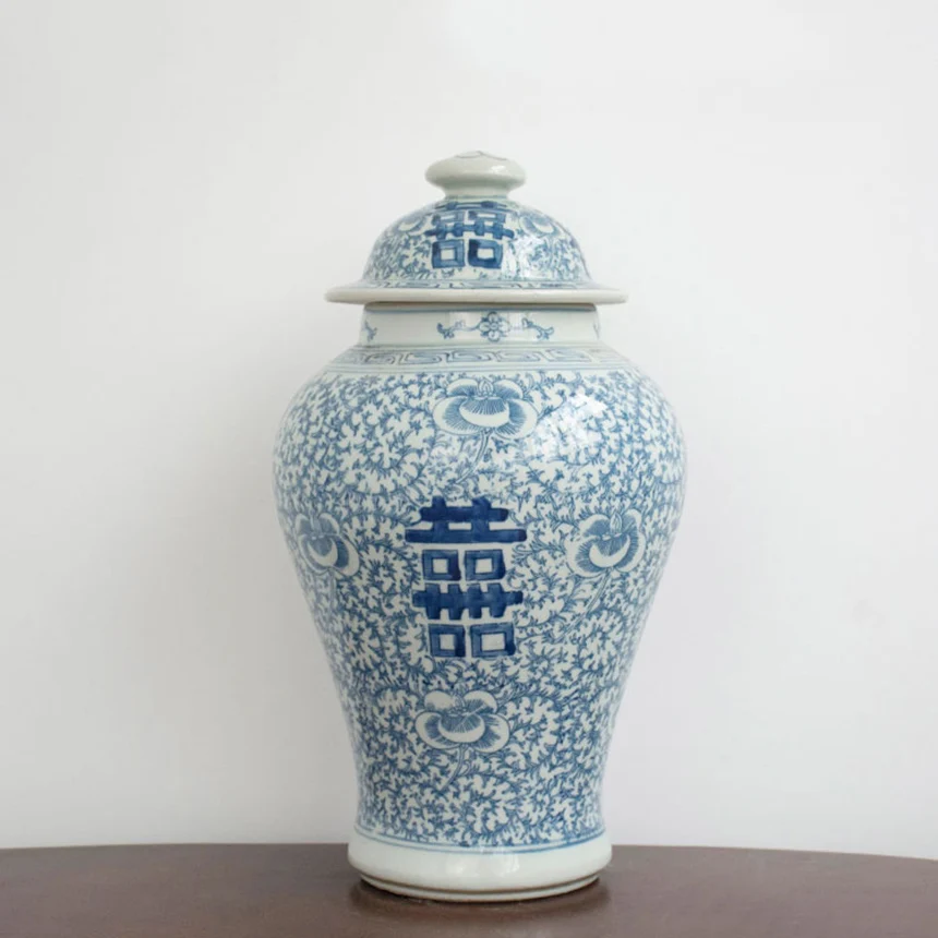 

Декоративная ваза для свадьбы, имбирного кувшин, ваза, сине-белого цвета