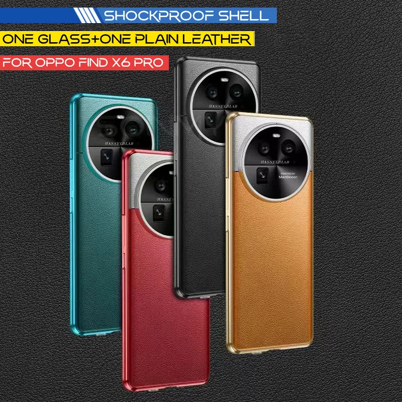 

For Oppo Find X6 Pro Tempered Glass Leather Phone Case For Oppo Find X6 Pro X6 Double Sided Magnetic Absorption Flip Funda Cover