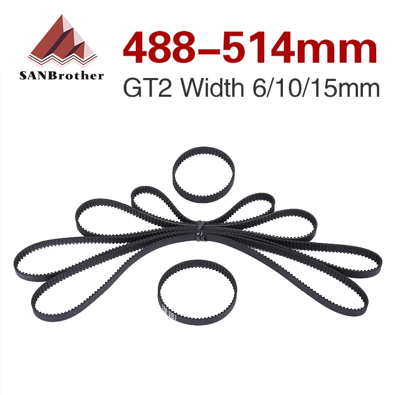 

GT2 Closed Loop Timing Belt Rubber 6/10mm 488 490 492 494 496 498 500 502 504 506 508 510 512 514mm Synchronous 3D Printer Parts