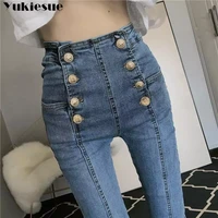 2020 new fashion autumn winter women pancil jeans stretch hole splice plus size 4xl female denim hight waist blue pants