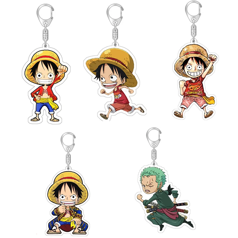 

Piece Anime Keychain Cartoon Acrylic Keyring Jewelry Comic Character Accessories Backpack Gifts Women Men Friend Fans