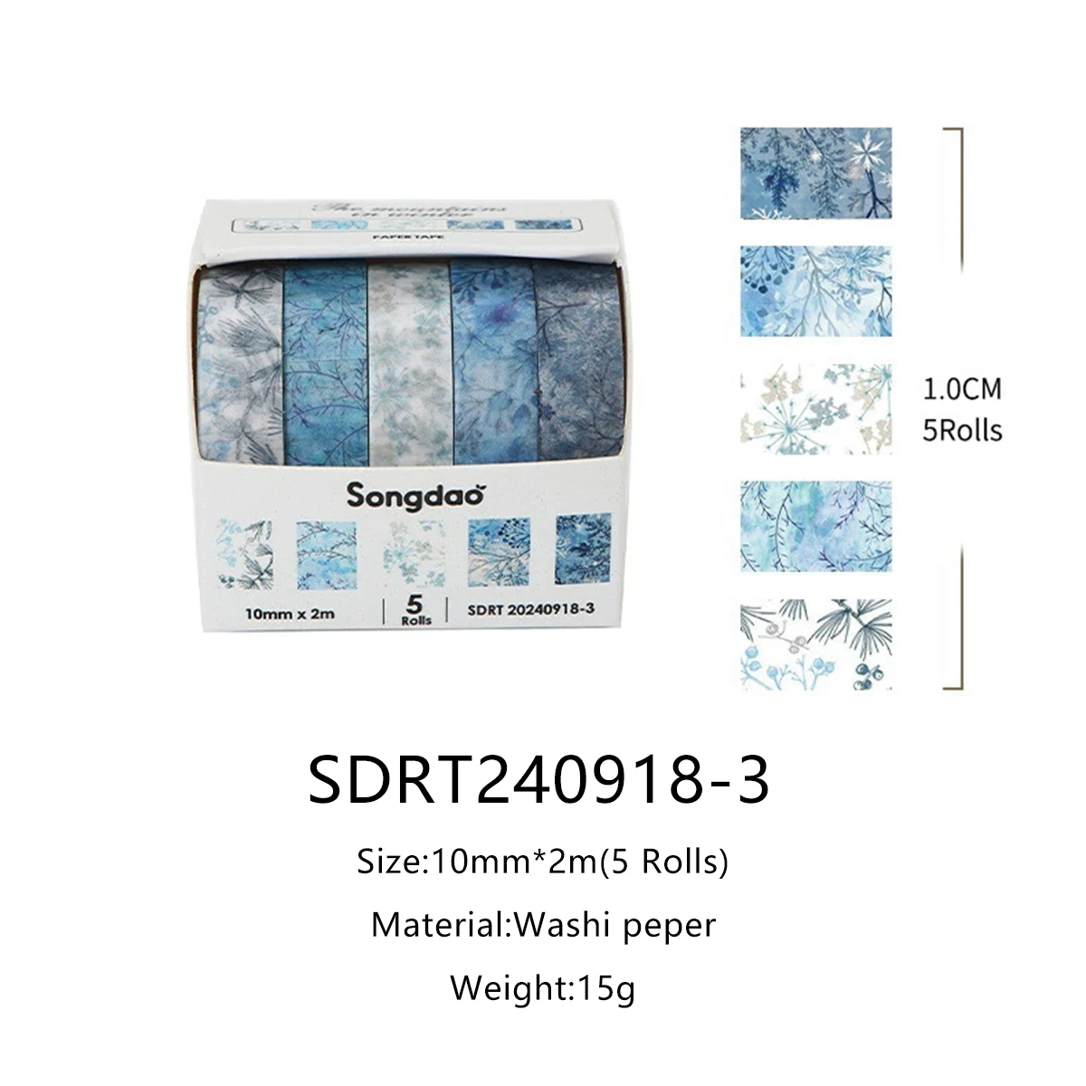 

Набор Из 5 Рулонов, Весенняя Цветочная Лента Васи, Ширина 10 Мм, Длина 2 М, Красный, Зеленый, Желтый, Синий Для Скрапбукинга