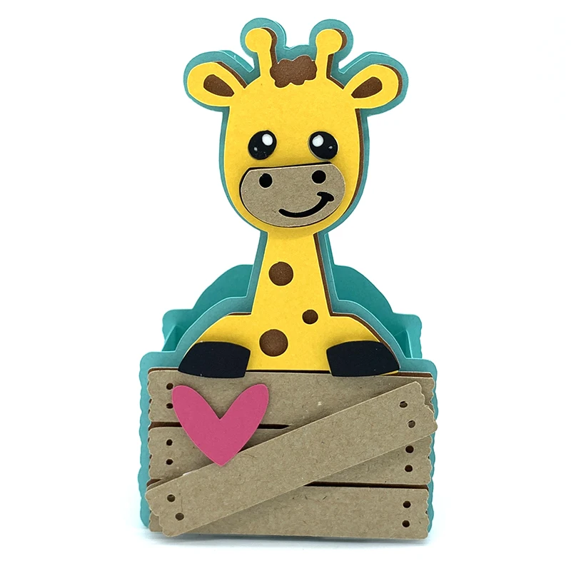 

2022 3D жираф коробка металлические Вырубные штампы Сделай Сам Скрапбукинг Тиснение бумажная рамка ремесла шаблон формы трафареты